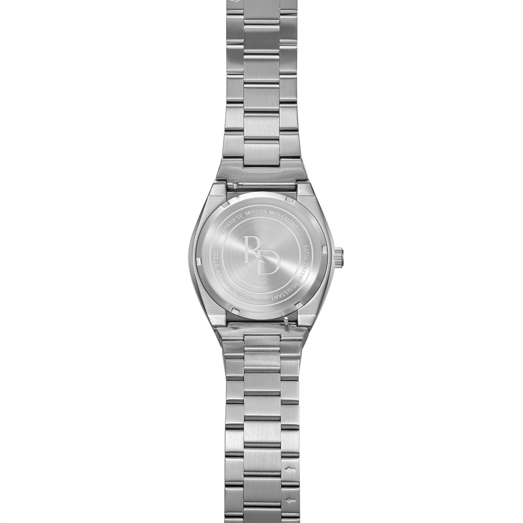 Frosted Hero 0796 silver green luxury watch with sapphire glass, side detail