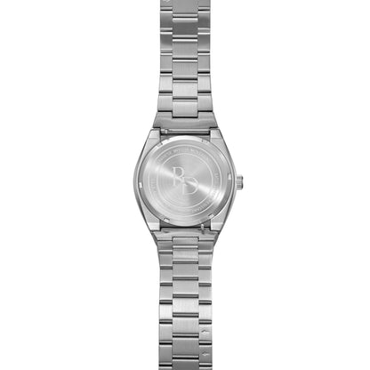 Frosted Hero 0796 silver green luxury watch with sapphire glass, side detail